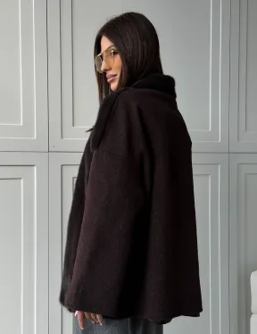 Женское полупальто с мехом норки