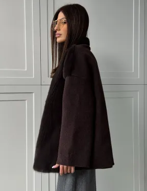 Женское полупальто с мехом норки