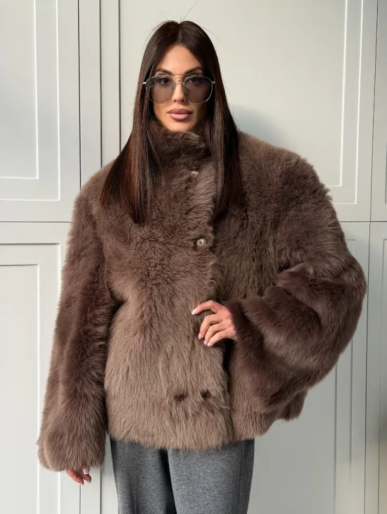 Дубленка из тосканы цвет taupe