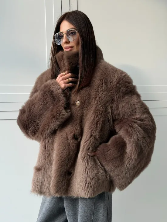 Дубленка из тосканы цвет taupe