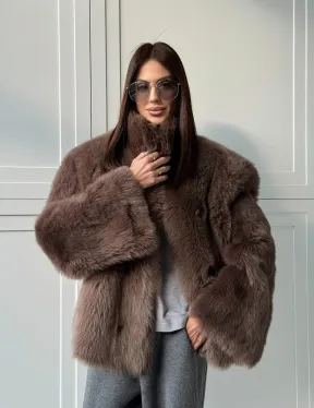 Дубленка из тосканы цвет taupe