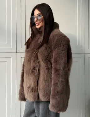 Дубленка из тосканы цвет taupe