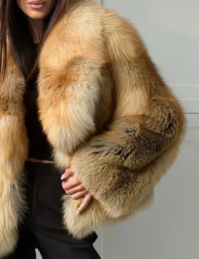 Короткая шубка из лисы Premium Golden Fox