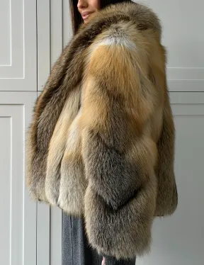 Женская шуба из лисьего меха Golden Edged Fox