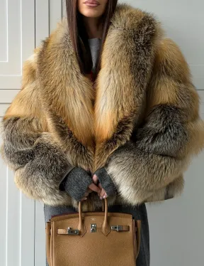 Женская шуба из лисьего меха Golden Edged Fox