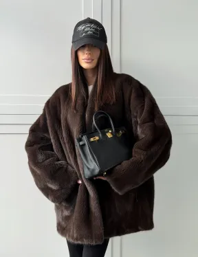 Куртка из норки с V - образным воротом