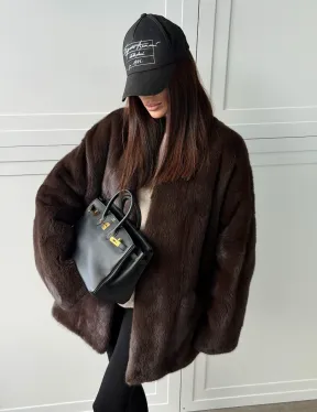 Куртка из норки с V - образным воротом