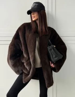 Куртка из норки с V - образным воротом