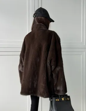 Куртка из норки с V - образным воротом