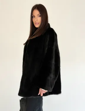 Женский норковый жакет - черный