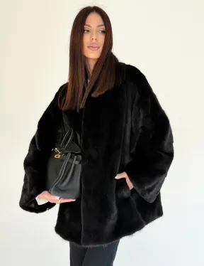 Женский норковый жакет - черный