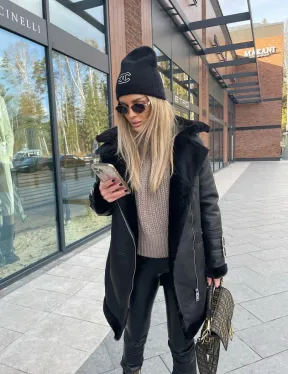 Дубленка авиатор удлиненная