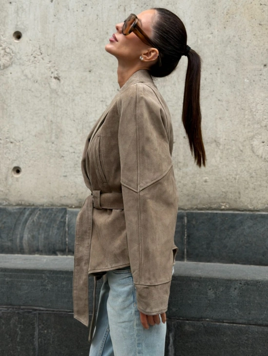 Женский замшевый жакет - фото 5