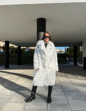 Шуба из экомеха под рысь