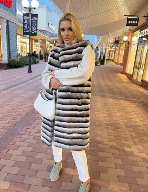 Жилет из меха орилага под шиншиллу