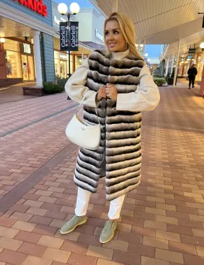 Жилет из меха орилага под шиншиллу