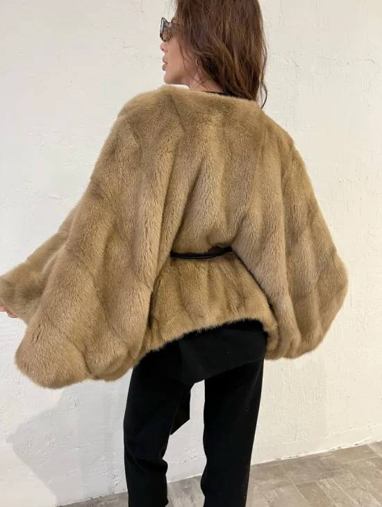 Болеро из меха норки цвет пастель