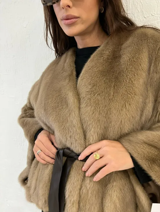 Болеро из меха норки цвет пастель