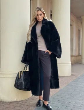 Зеленая норковая шуба