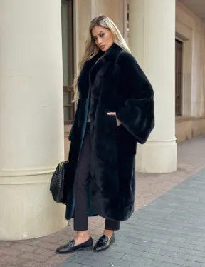 Зеленая норковая шуба