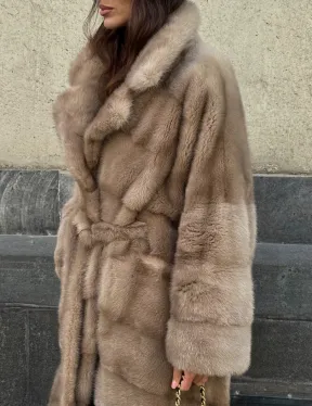 Шуба норковая - цвет пастель