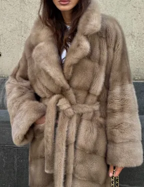 Шуба норковая - цвет пастель