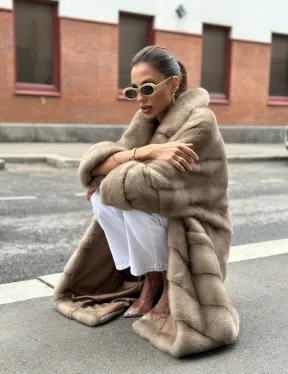 Норковая шуба в цвете пастель - аукционная норка