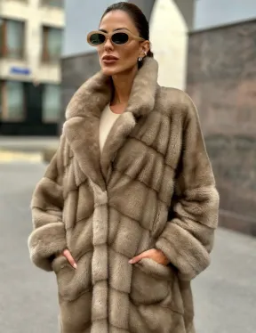 Норковая шуба в цвете пастель - аукционная норка