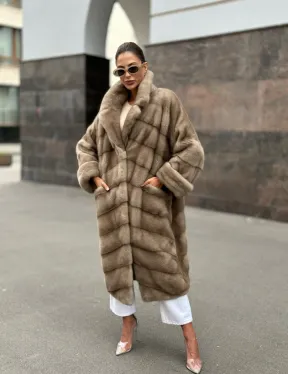 Норковая шуба в цвете пастель - аукционная норка