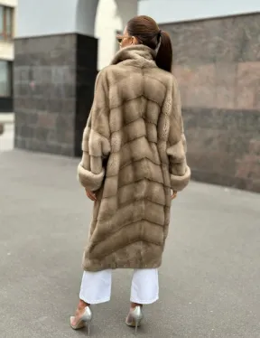 Норковая шуба в цвете пастель - аукционная норка