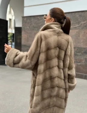 Норковая шуба в цвете пастель - аукционная норка