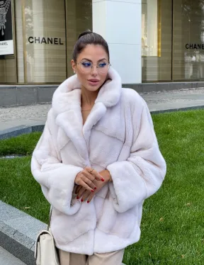 Полушубок из аукционной норки - цвет паломино