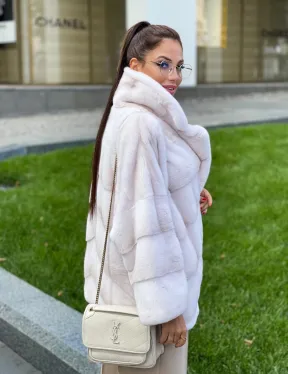 Полушубок из аукционной норки - цвет паломино