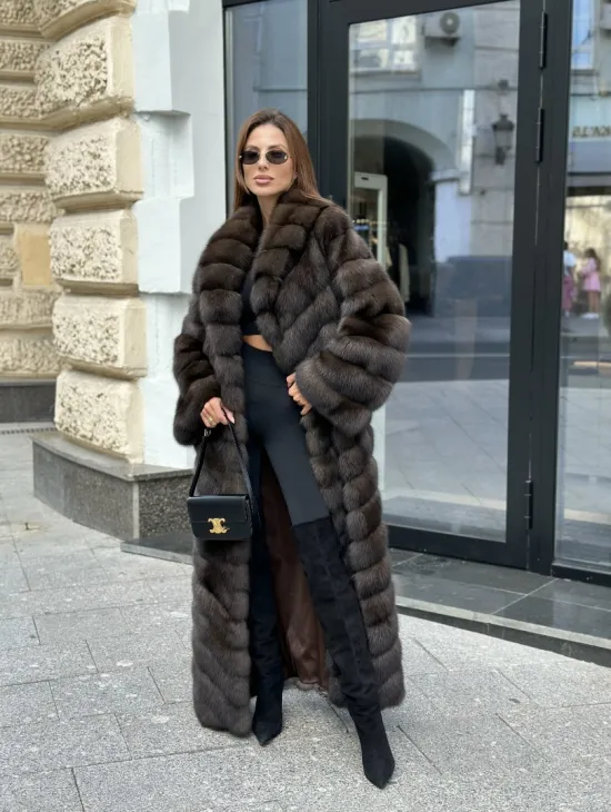 Шуба из баргузинского соболя в пол