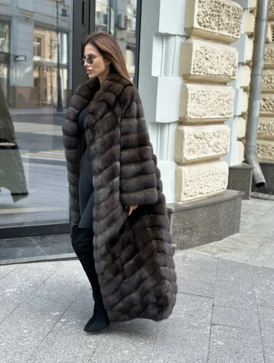 Шуба из баргузинского соболя в пол