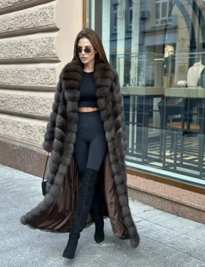 Шуба из баргузинского соболя в пол
