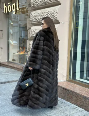 Шуба из баргузинского соболя в пол