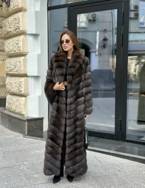 Шуба из баргузинского соболя в пол