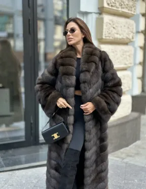 Шуба из баргузинского соболя в пол