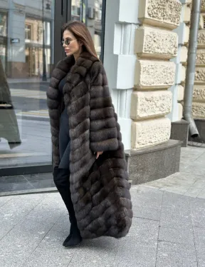 Шуба из баргузинского соболя в пол