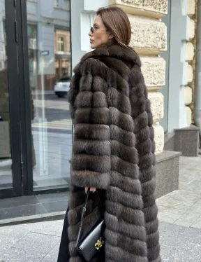 Шуба из баргузинского соболя в пол