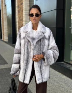 Белая норковая куртка автоледи английский воротник