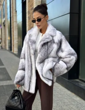 Белая норковая куртка автоледи английский воротник