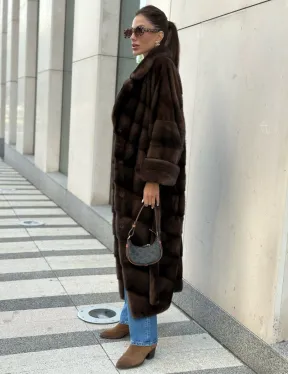 Шуба из плюшевой норки Velvet - цвет соболь