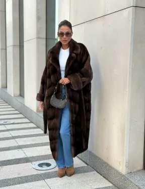 Шуба из плюшевой норки Velvet - цвет соболь