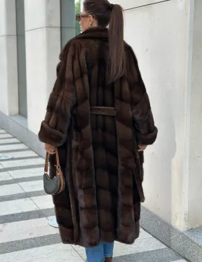 Шуба из плюшевой норки Velvet - цвет соболь