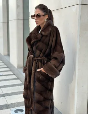 Шуба из плюшевой норки Velvet - цвет соболь