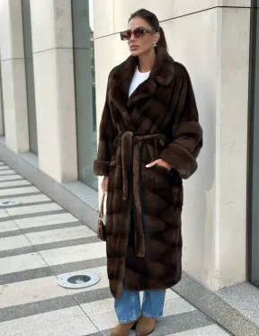 Шуба из плюшевой норки Velvet - цвет соболь