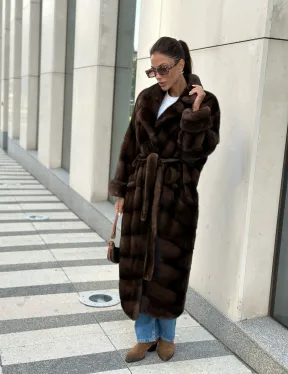 Шуба из плюшевой норки Velvet - цвет соболь