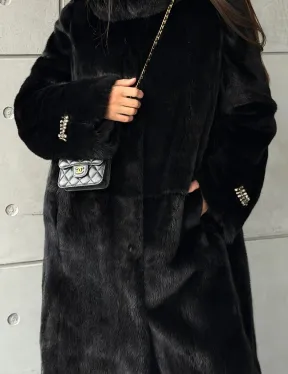 Шуба из норки Blackglama с капюшоном
